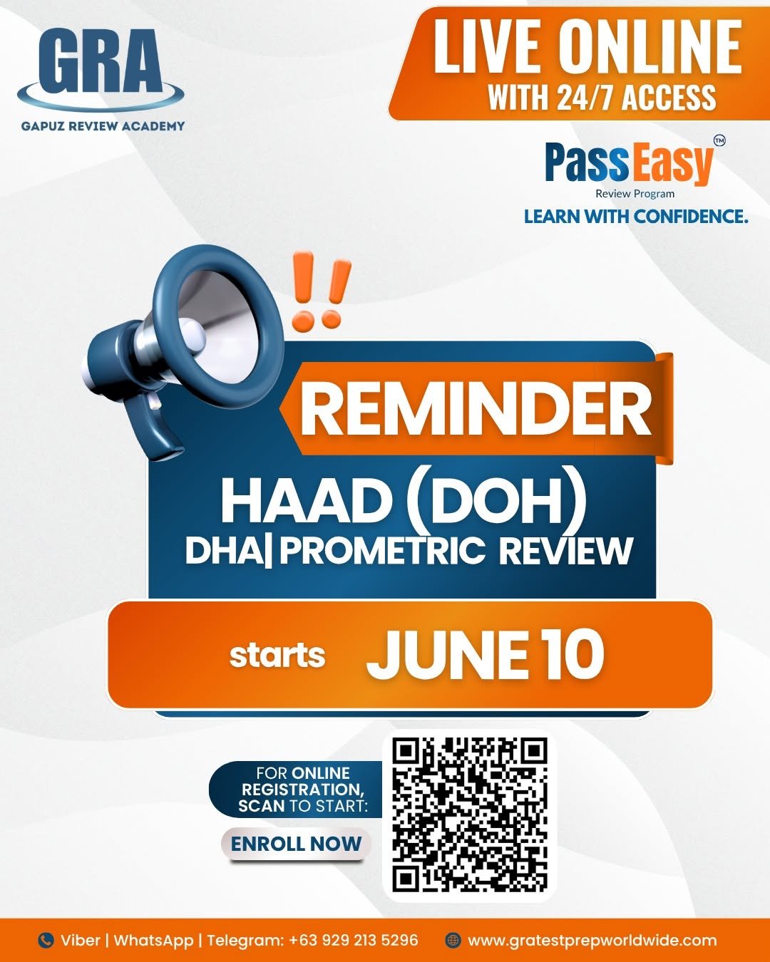 HAAD / DOH upcoming schedules